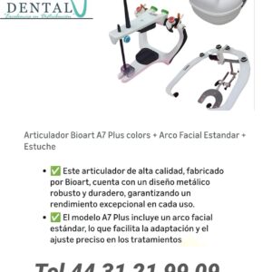 Articulador Bioart A7 Plus colors + Arco facial estandar + Estuche