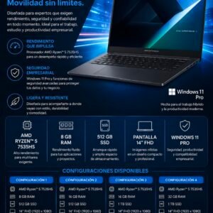 Laptop ASUS ExpertBook BM1403CDA - Múltiples Configuraciones