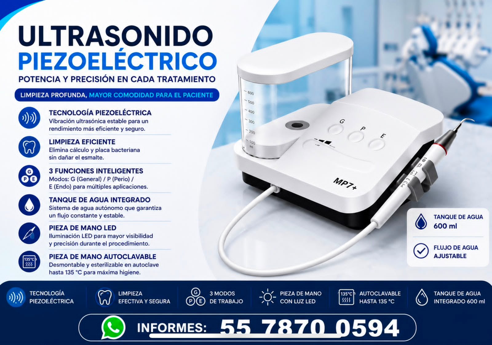 Ultrasonido Piezoeléctrico MP7+
